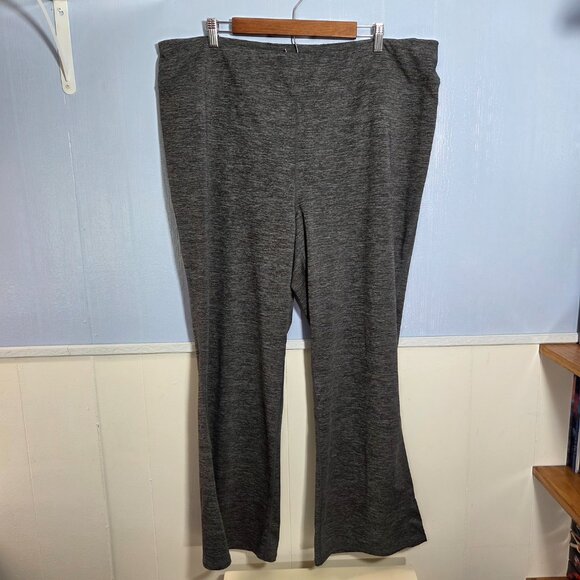 Gaiam 3X Heathered Gray Pull On Flare Leg Comfy Casual Pants - Picture 2 of 8